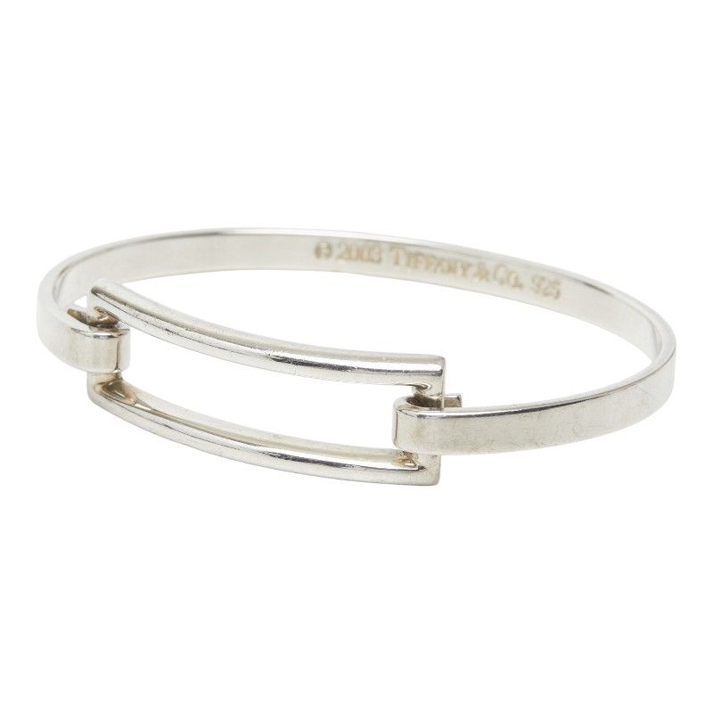 Tiffany & Co Open Rectangle Square Bracelet Bangle Silver