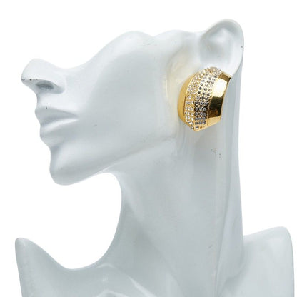 Celine Vintage Earrings Gold Line Stone Plated — view 5