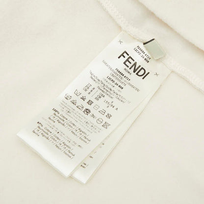 Fendi Brushed Oversize Zip Hoodie S Off White Cotton Polyurethane Sequin — view 6