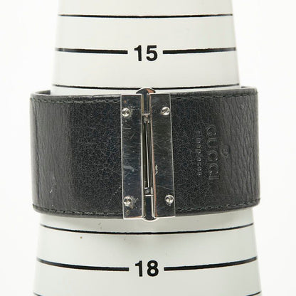 Gucci Watch Bangle Silver Black Stainless Steel Leather — view 7