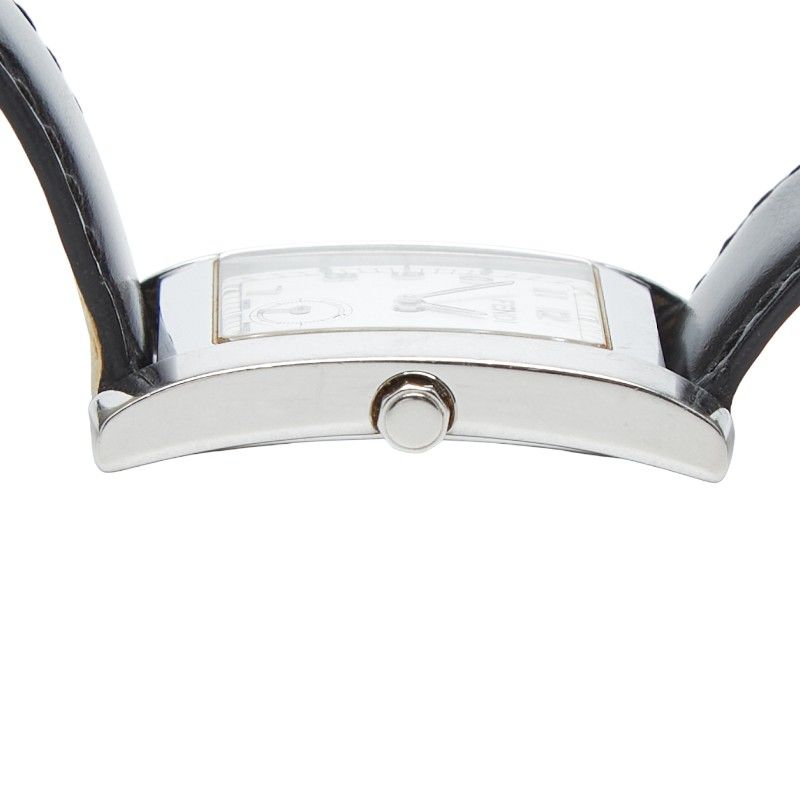 Fendi Classico Watch Silver Black Stainless Steel Leather — view 5