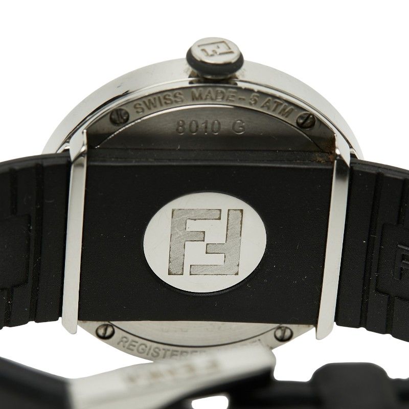 Fendi Busla Watch Black Silver Stainless Steel Rubber — view 5