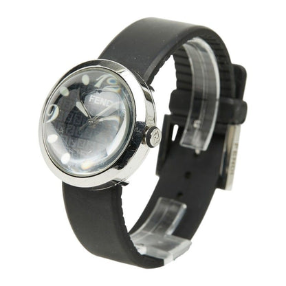 Fendi Busla Watch Black Silver Stainless Steel Rubber — view 2