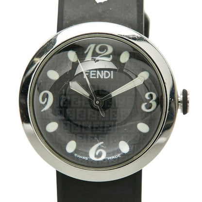 Fendi Busla Watch Black Silver Stainless Steel Rubber