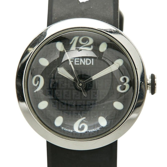 Fendi Busla Watch Black Silver Stainless Steel Rubber