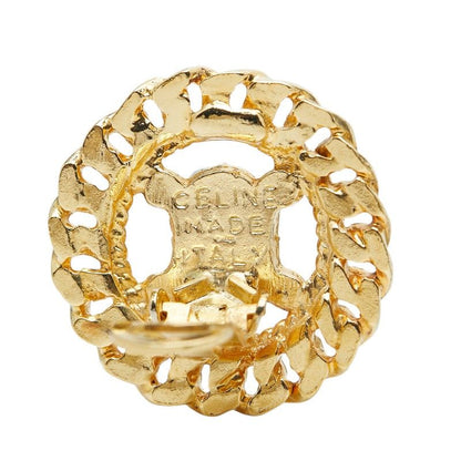 Celine Logo Earrings Gold Line Stone Plated — view 4