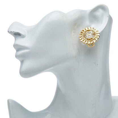 Celine Logo Earrings Gold Line Stone Plated — view 5