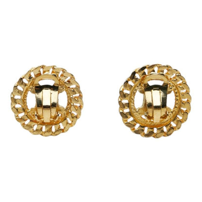 Celine Logo Earrings Gold Line Stone Plated — view 3