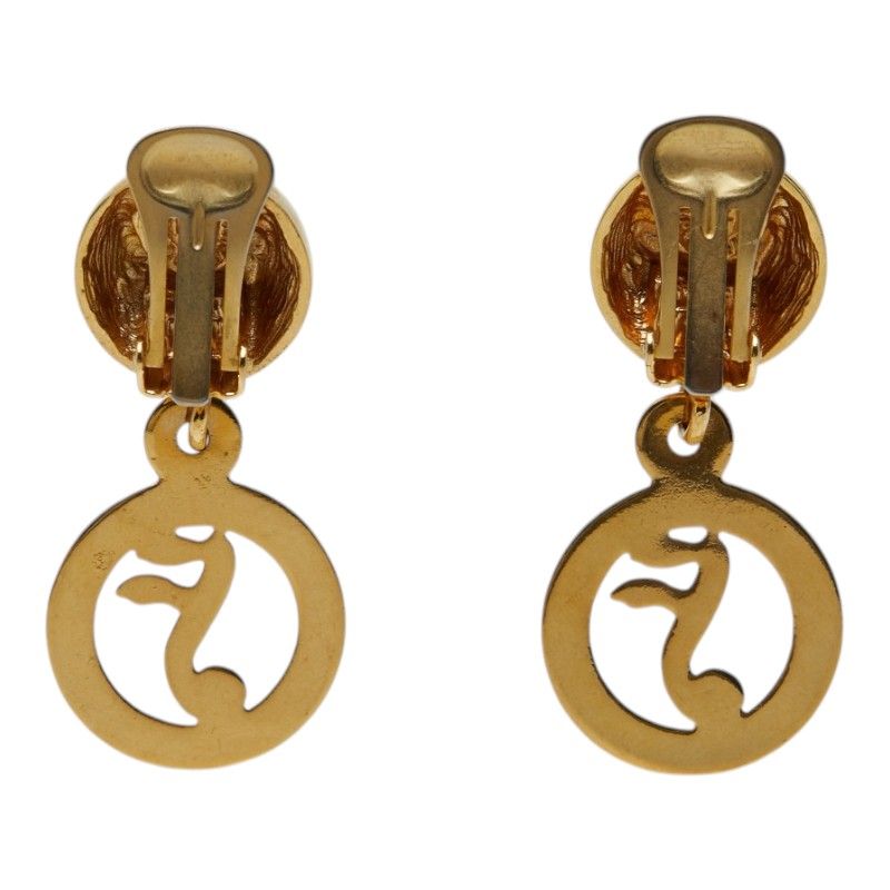 Celine Musical Note Round Earrings Gold Plated — view 2
