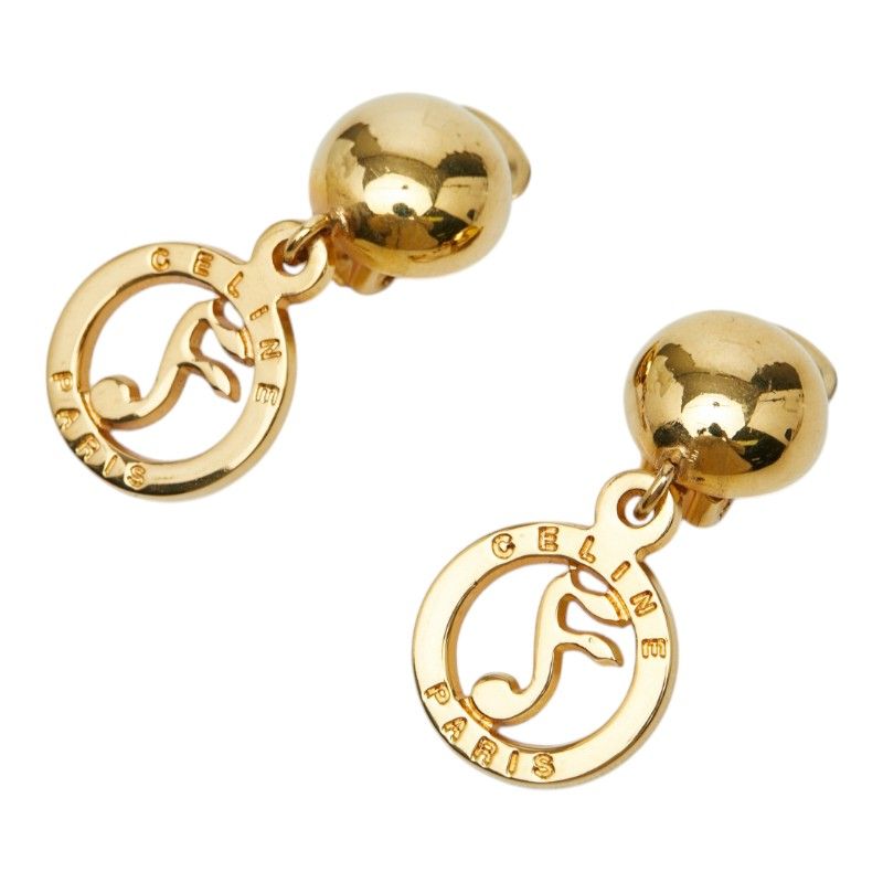 Celine Musical Note Round Earrings Gold Plated — view 3