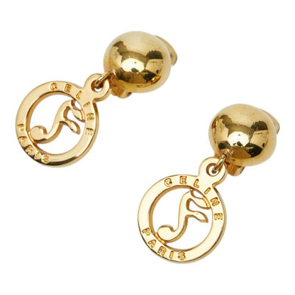 Celine Musical Note Round Earrings Gold Plated — view 3