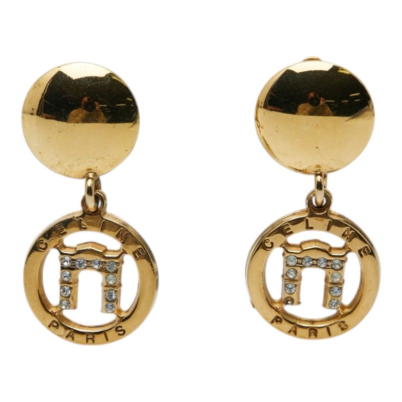 Celine Logo Earrings Gold Plated