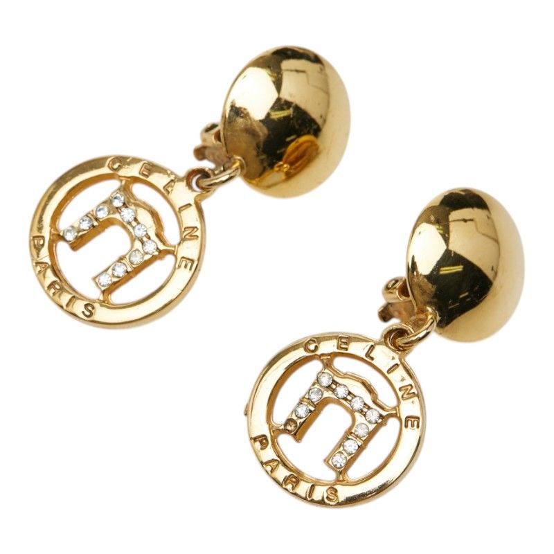 Celine Logo Earrings Gold Plated — view 4