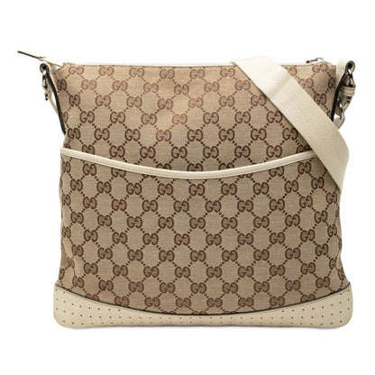 Gucci GG Canvas Crossbody Shoulder Bag Beige Ivory