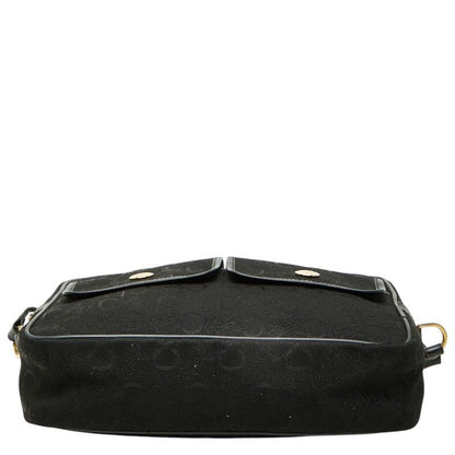 Celine C Macadam Shoulder Bag Black Canvas Leather — view 3