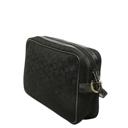Celine C Macadam Shoulder Bag Black Canvas Leather — view 2