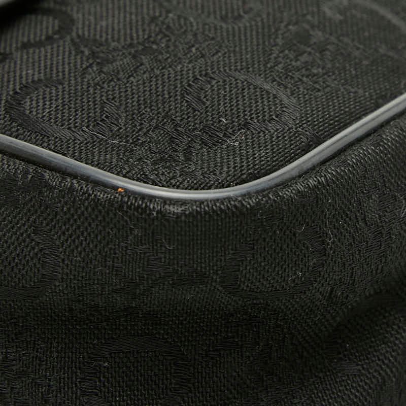 Celine C Macadam Shoulder Bag Black Canvas Leather — view 5