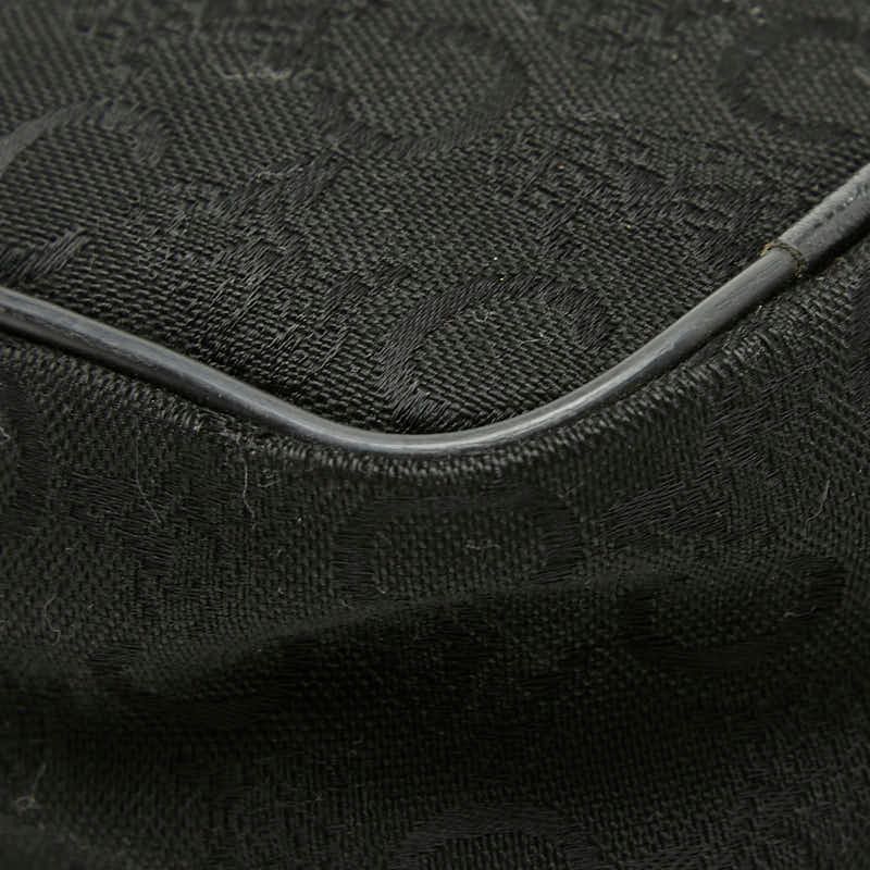 Celine C Macadam Shoulder Bag Black Canvas Leather — view 6