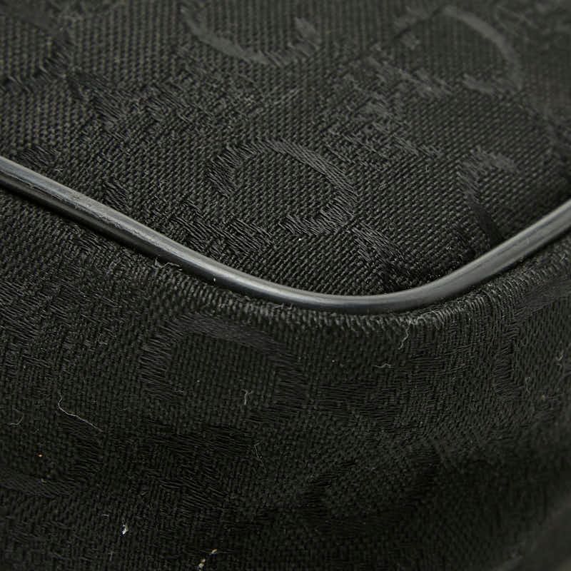 Celine C Macadam Shoulder Bag Black Canvas Leather — view 7