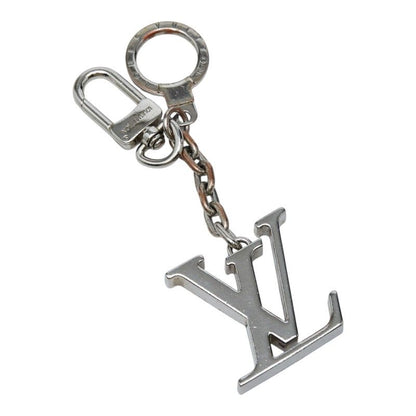 Louis Vuitton Porte Cles Initial LV Logo Key Ring Key Holder Bag Charm Silver