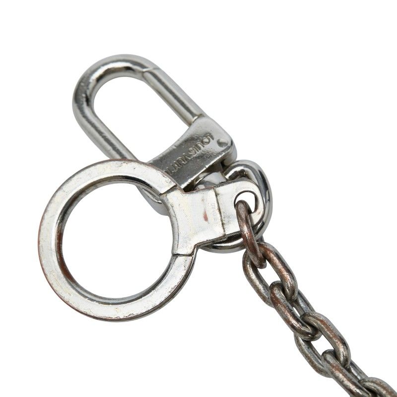 Louis Vuitton Porte Cles Initial LV Logo Key Ring Key Holder Bag Charm Silver — view 3