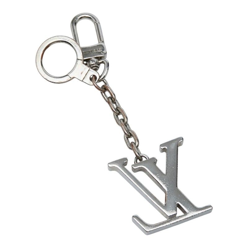 Louis Vuitton Porte Cles Initial LV Logo Key Ring Key Holder Bag Charm Silver — view 2