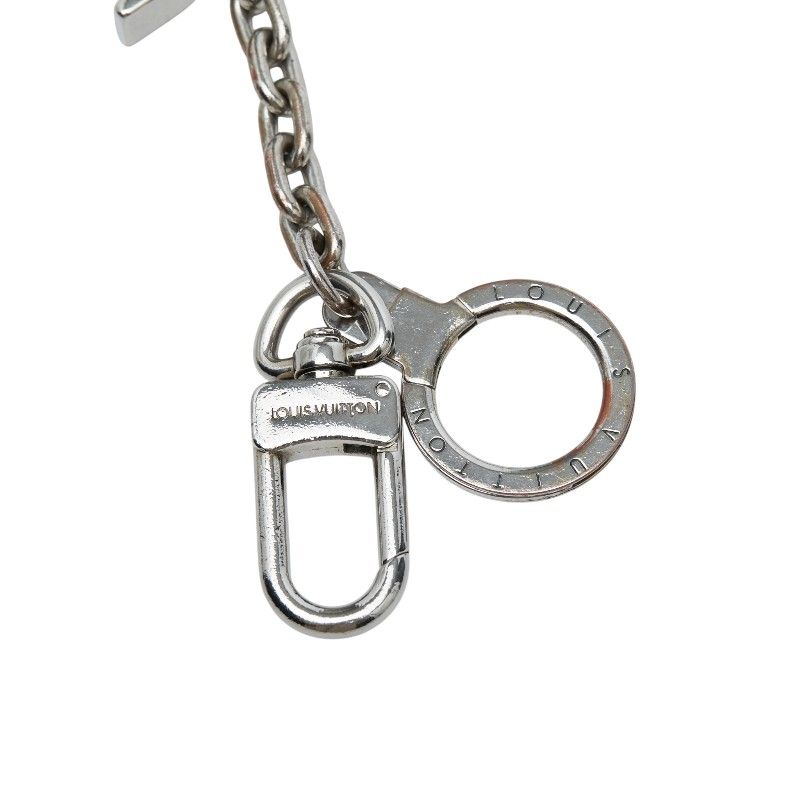 Louis Vuitton Porte Cles Initial LV Logo Key Ring Key Holder Bag Charm Silver — view 4