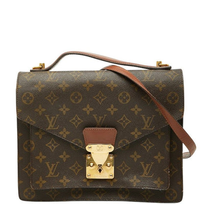 Louis Vuitton Monogram Monceau 2-Way Shoulder Bag Brown Leather