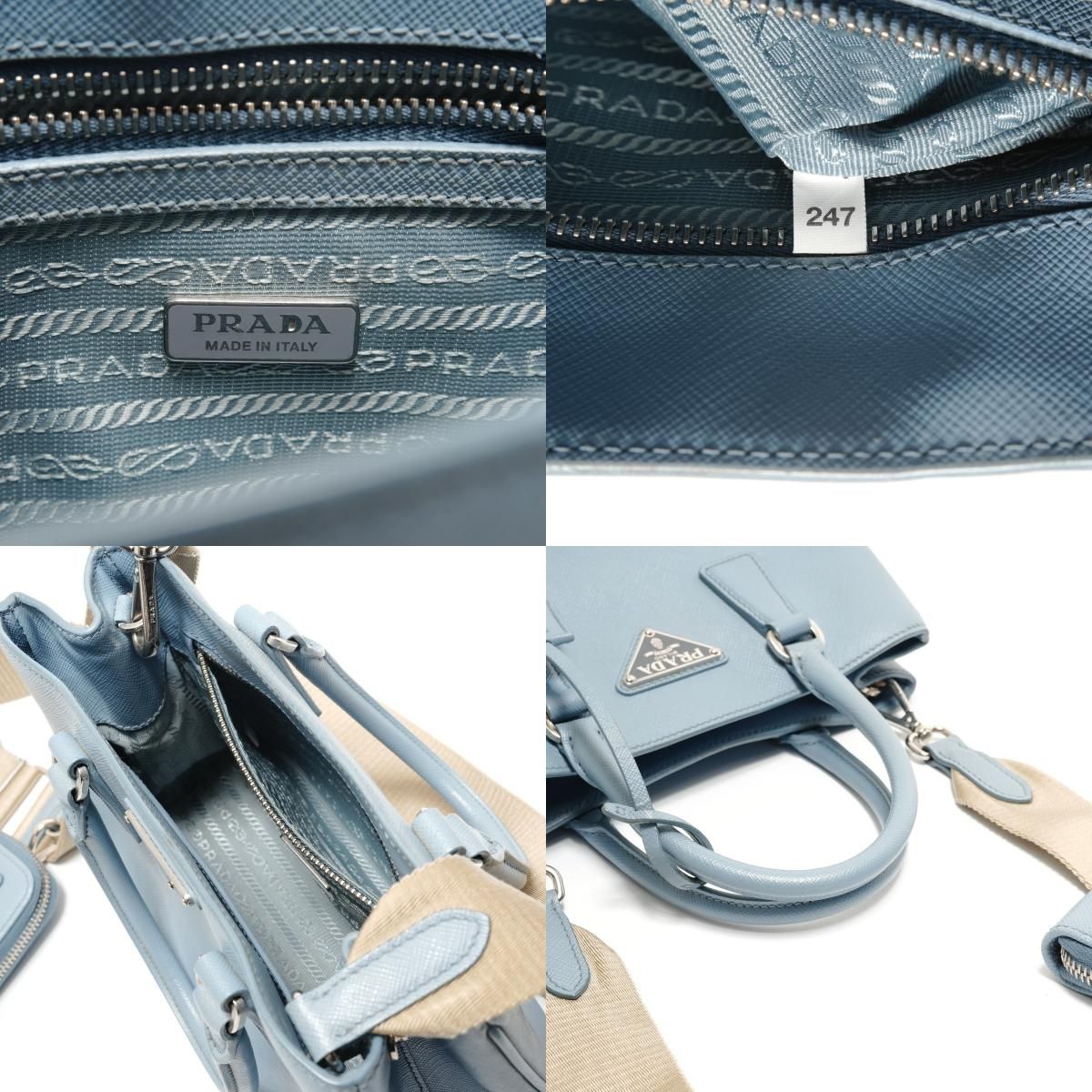 Prada Shoulder Bag 2-Way with Saffiano Leather Pouch — view 9