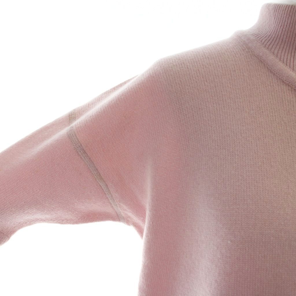 Chanel Short Sleeve Dress Knit Long High Neck Logo Gold Button 1 Pink — view 4
