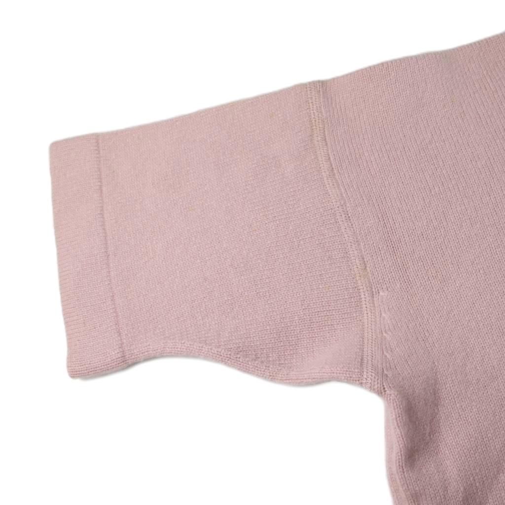 Chanel Short Sleeve Dress Knit Long High Neck Logo Gold Button 1 Pink — view 5
