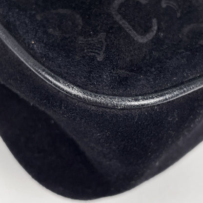 Celine C Macadam Pattern Handbag Suede Black — view 3