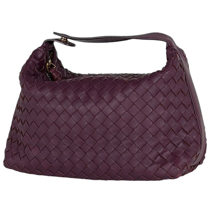 Bottega Veneta Intrecciato Handbag Pouch Leather Bordeaux