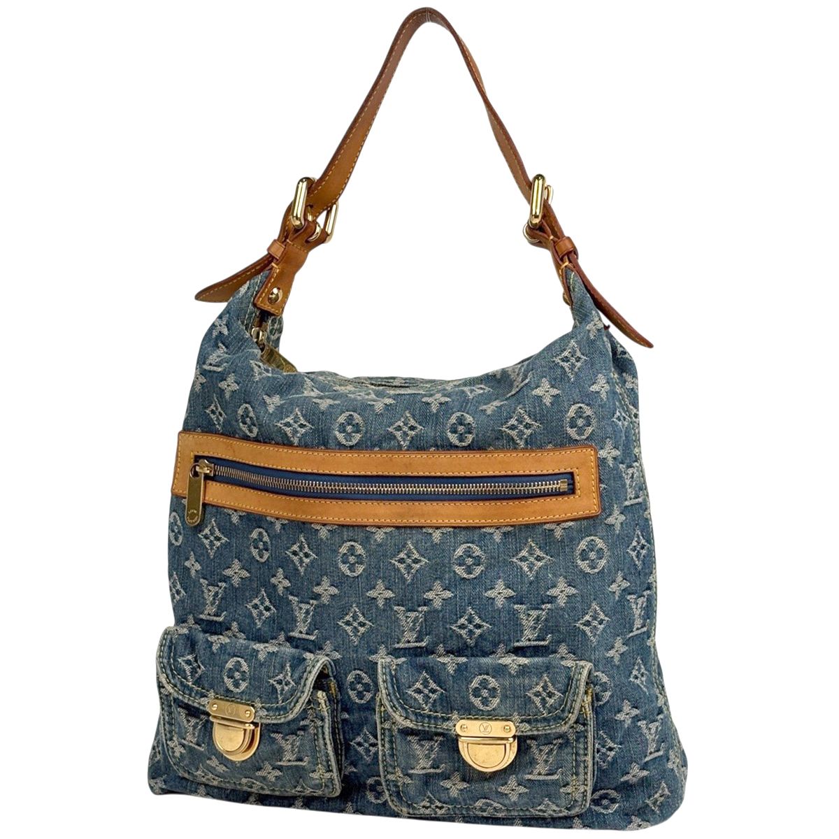 Louis Vuitton Baggy GM Shoulder Bag Monogram Denim Blue