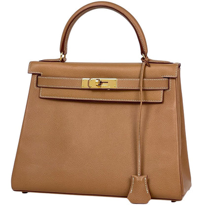 Hermes Kelly 28 Retourne 2-Way Handbag Courchevel Natural
