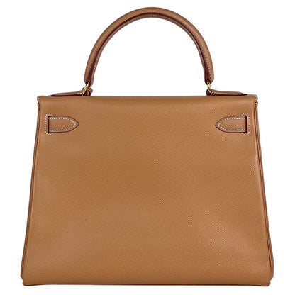 Hermes Kelly 28 Retourne 2-Way Handbag Courchevel Natural — view 3