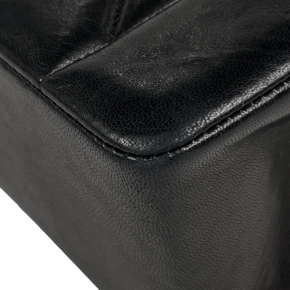 Chanel Diana Quilted Single Flap Chain Shoulder Bag CC Logo Leather Black — view 6