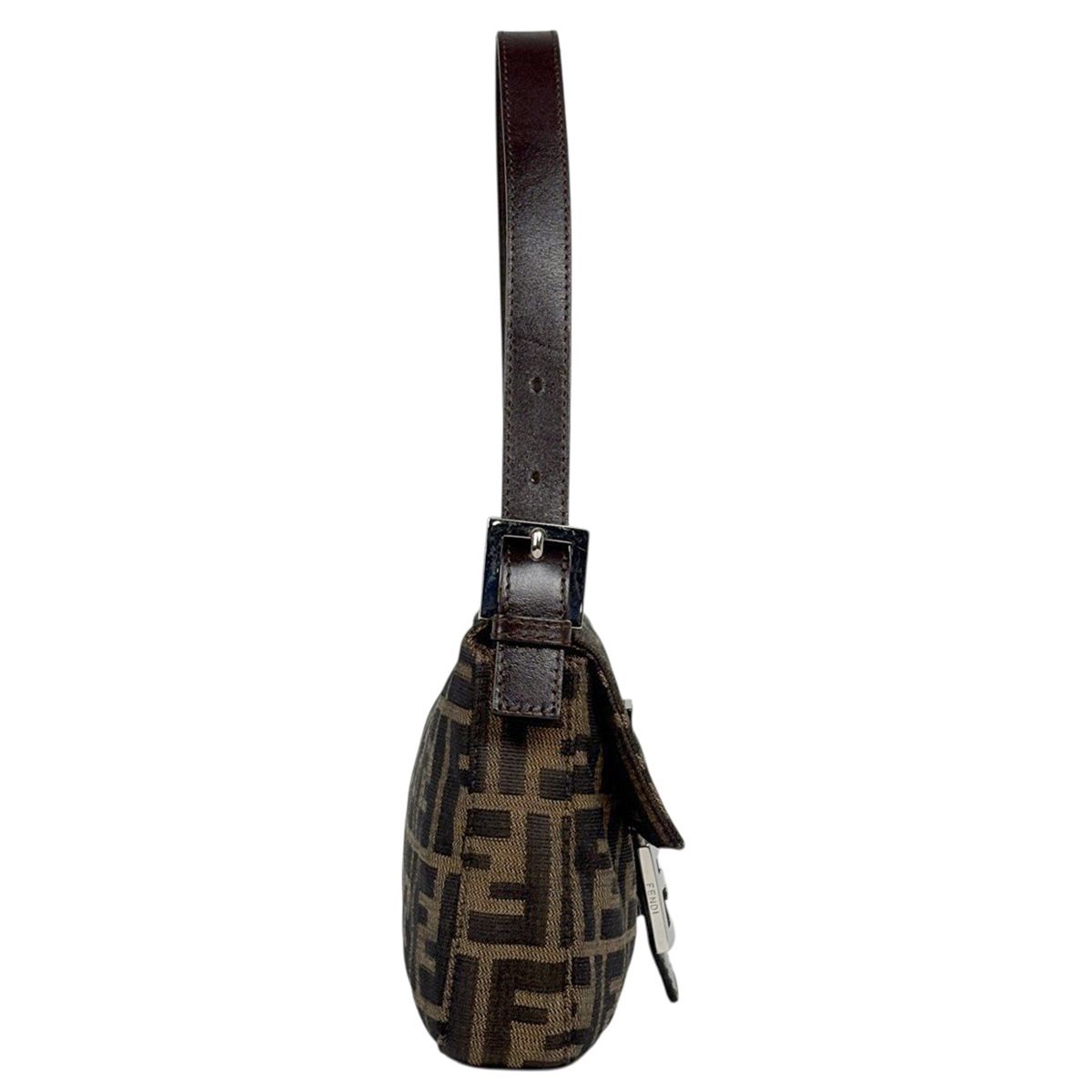 Fendi Zucca Pattern Mamma Baguette Shoulder Bag Canvas Brown — view 4