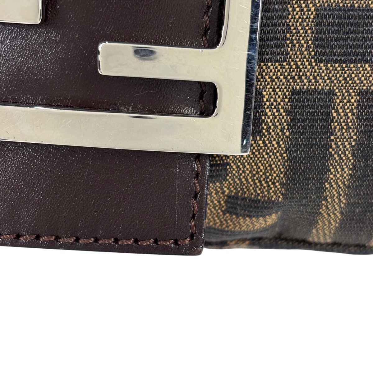 Fendi Zucca Pattern Mamma Baguette Shoulder Bag Canvas Brown — view 8