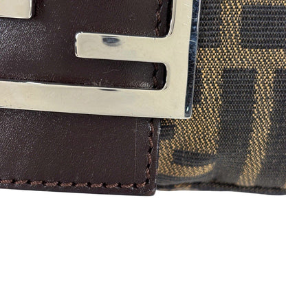 Fendi Zucca Pattern Mamma Baguette Shoulder Bag Canvas Brown — view 8