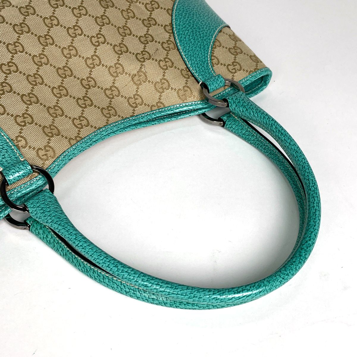Gucci GG Pattern Tote Canvas Beige Green — view 6
