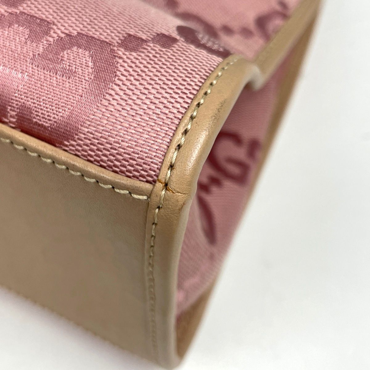 Gucci Jackie Line Handbag GG Pattern Canvas Pink Beige — view 3