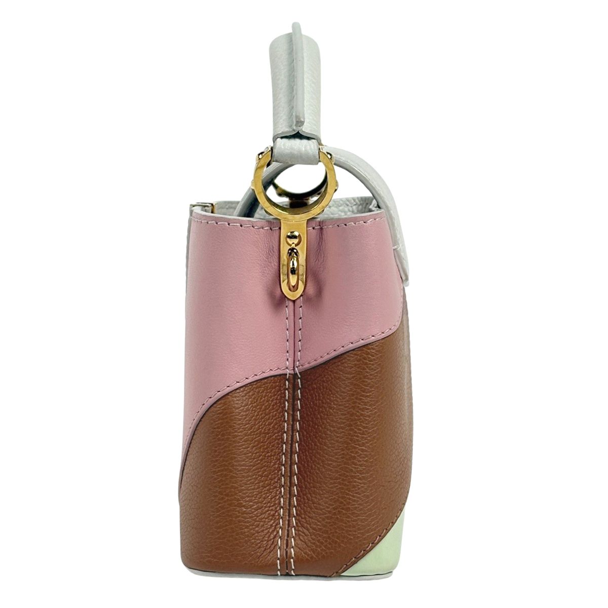 Louis Vuitton Capucines Mini 2-Way Handbag Taurillon White Pink Green — view 2