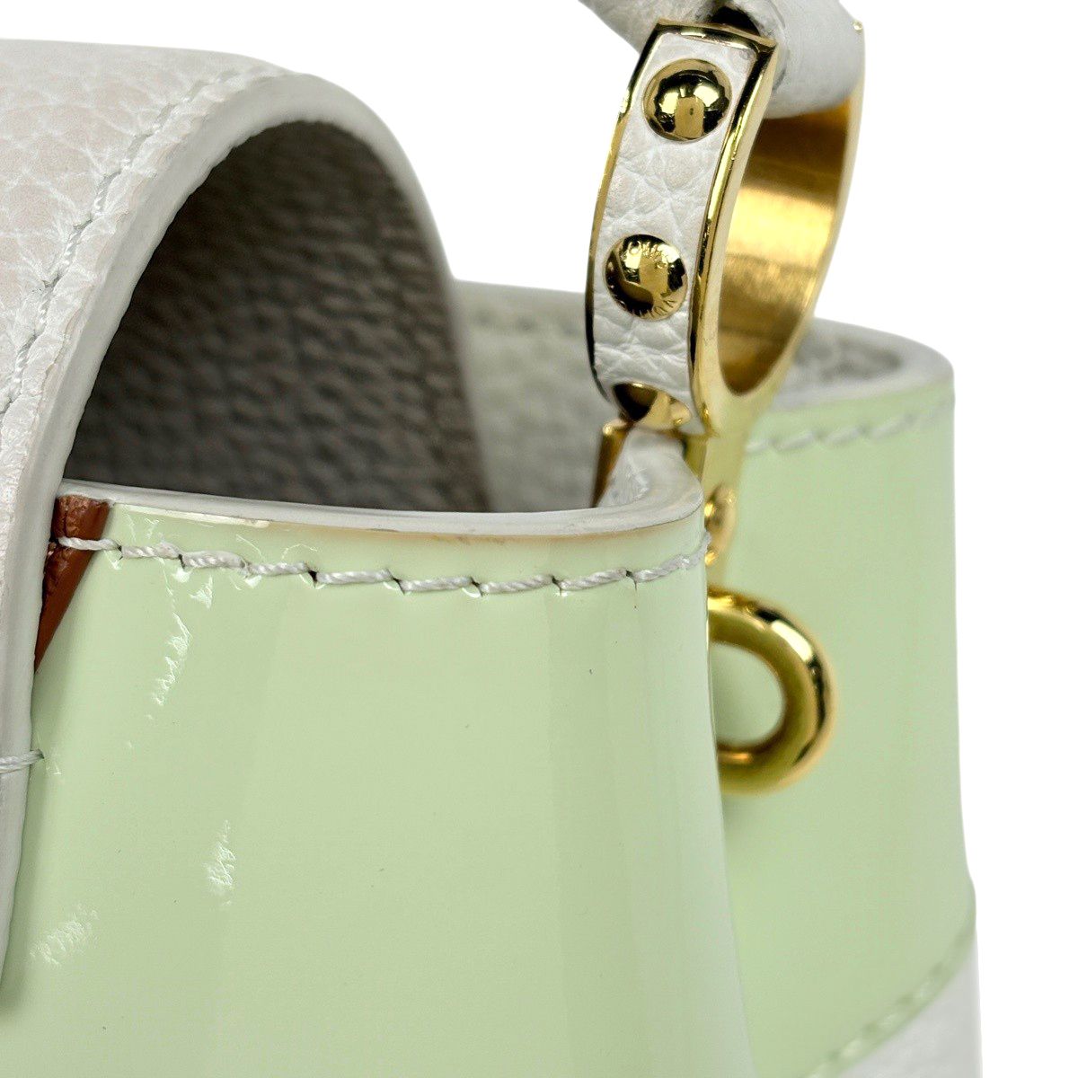 Louis Vuitton Capucines Mini 2-Way Handbag Taurillon White Pink Green — view 9