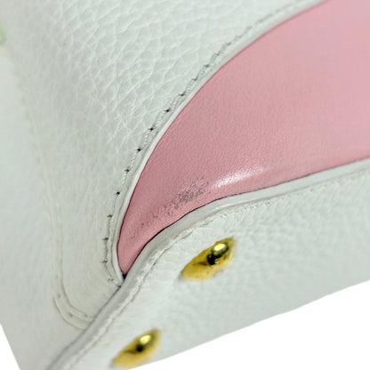 Louis Vuitton Capucines Mini 2-Way Handbag Taurillon White Pink Green — view 6