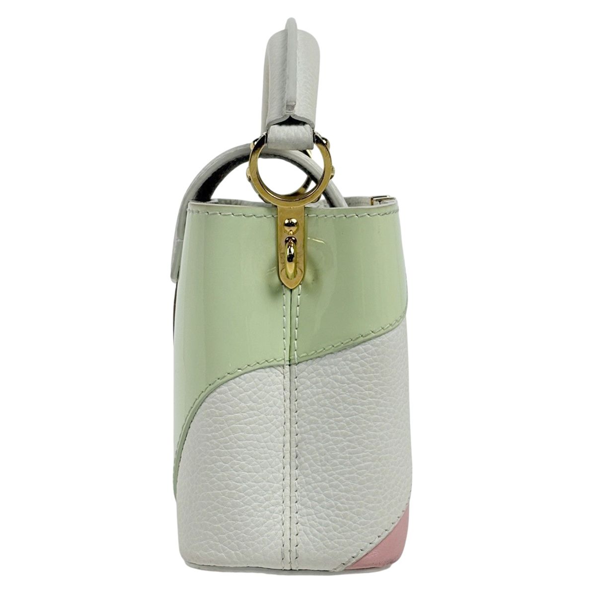 Louis Vuitton Capucines Mini 2-Way Handbag Taurillon White Pink Green — view 4