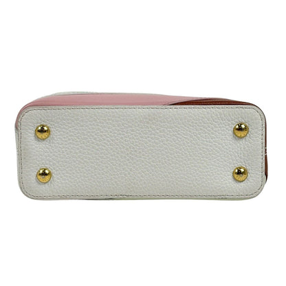 Louis Vuitton Capucines Mini 2-Way Handbag Taurillon White Pink Green — view 5