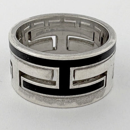 Hermes Mubouche Ring Logo 925 Sterling Silver Black — view 3
