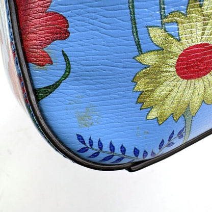 Gucci Nymfair Small New Flora Handbag 2-Way Bamboo Leather Blue — view 4