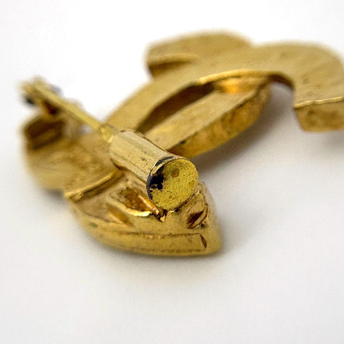 Chanel CC Logo Line Stone Brooch Gold Plated — view 3